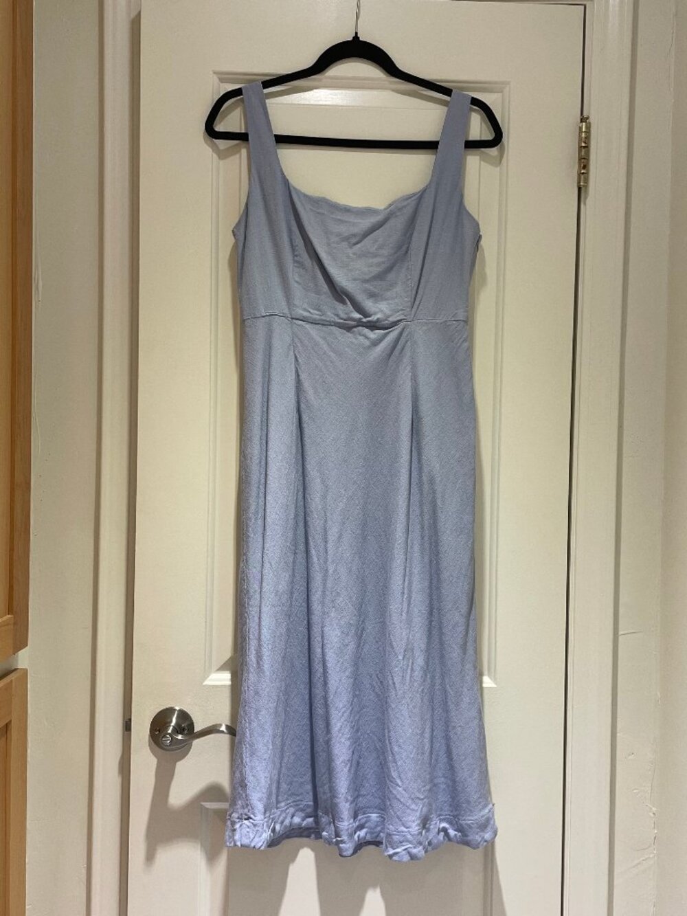 Love Bonito Baby Blue Linen Blend Bias Cut Dress